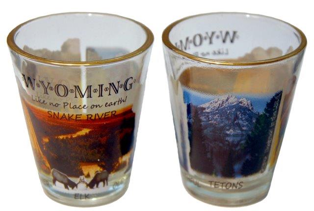 WYOMING 4-COLOR PHOTO SHOT WITH GOLD RIM