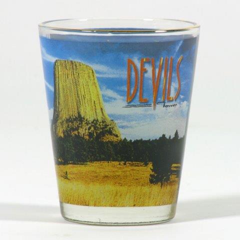 DEVILS TOWER FLAME WRITING PHOTO SHOT WITH GOLD RIM