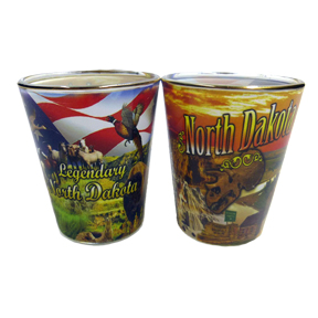 NORTH DAKOTA 4-COLOR PHOTO SHOT WITH GOLD RIM
