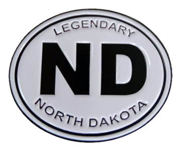 NORTH DAKOTA BLACK AND WHITE ..ENAMEL HAT TAC
