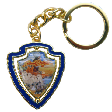 SOUTH DAKOTA ARROWHEAD PHOTO SPINNER KEYCHAIN