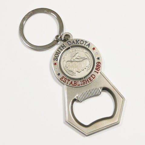 SOUTH DAKOTA QUARTER BOTTLE OPENER KEYCHAIN