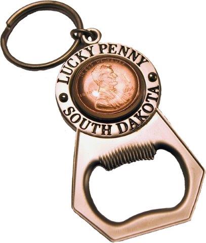 SOUTH DAKOTA LUCKY PENNY BOTTLE OPENER KEYCHAIN
