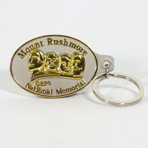 MOUNT RUSHMORE PEWTER/GOLD KEYCHAIN