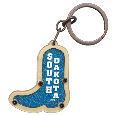 SOUTH DAKOTA WOOD BOOT KEYCHAIN