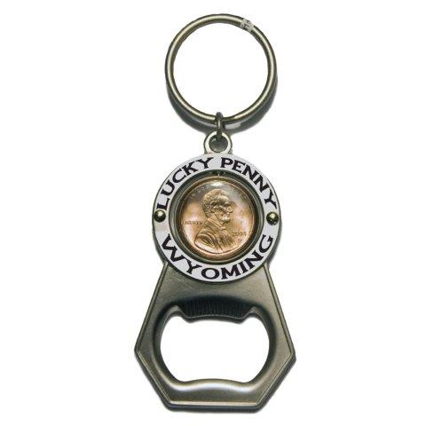 WYOMING LUCKY PENNY BOTTLE OPENER KEYCHAIN