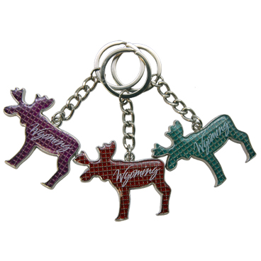 WYOMING BLING MOOSE KEYCHAIN