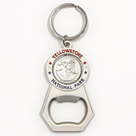 YELLOWSTONE QUARTER BOTTLE OPENER KEYCHAIN