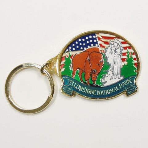YELLOWSTONE WITH FLAG KEYCHAIN