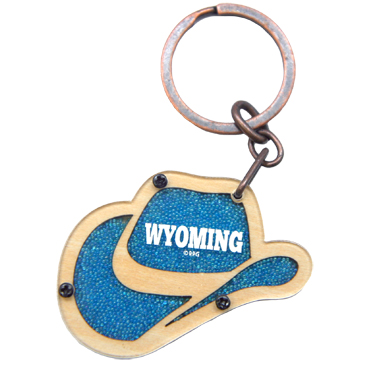 WYOMING WOOD HAT KEYCHAIN