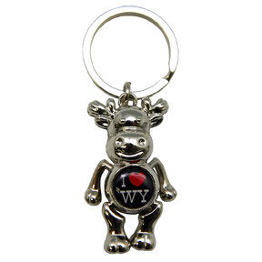 WYOMING DANGLING MOOSE KEYCHAIN