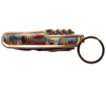 WYOMING 7-PART EPOXY STAINLESS STEEL KNIFE KEYCHAIN