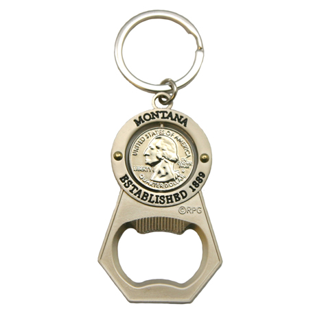 MONTANA QUARTER BOTTLE OPENER KEYCHAIN