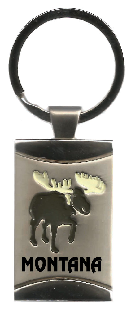MONTANA SQUARE MOOSE KEYCHAIN