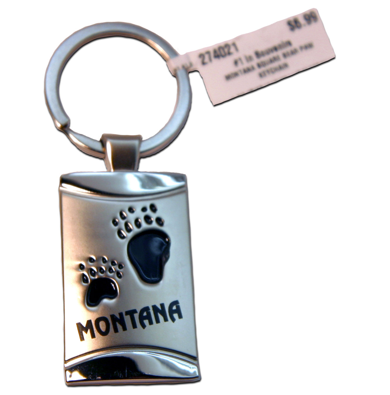 MONTANA SQUARE BEAR PAW KEYCHAIN