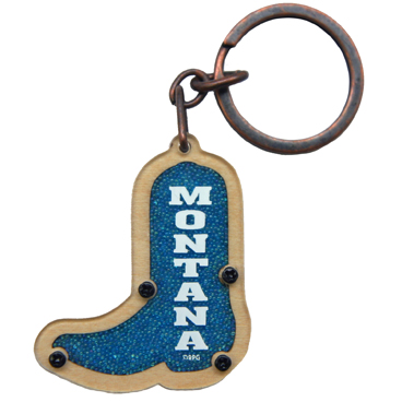 MONTANA WOOD BOOT KEYCHAIN