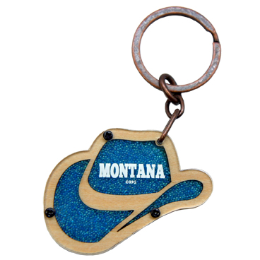 MONTANA WOOD HAT KEYCHAIN