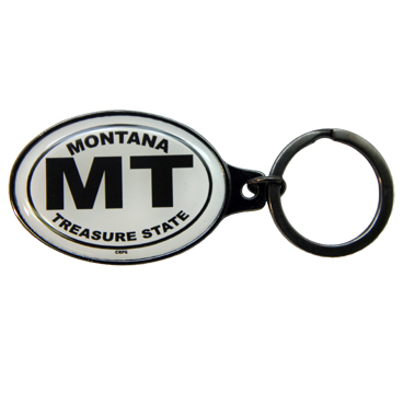 MONTANA BLACK AND WHITE EPOXY KEYCHAIN