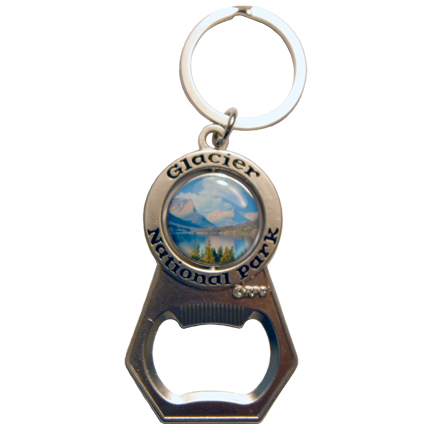 GLACIER PHOTO BOTTLE OPENER KEYCHAIN