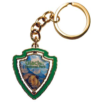 GLACIER ARROWHEAD PHOTO SPINNER KEYCHAIN
