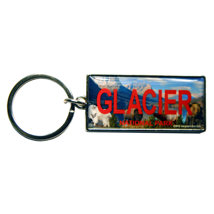 GLACIER LICENSE PLATE KEYCHAIN