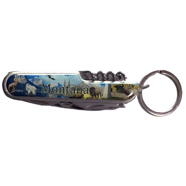 MONTANA 7-PART EPOXY STAINLESS STEEL KNIFE KEYCHAIN