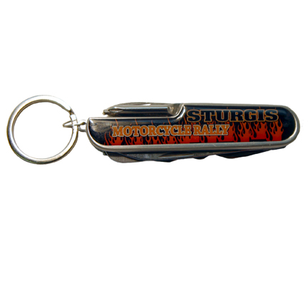 STURGIS, SD 7-PART EPOXY SS KNIFE KEYCHAIN