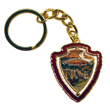 NORTH DAKOTA TRNP ARROWHEAD PHOTO SPINNER KEYCHAIN