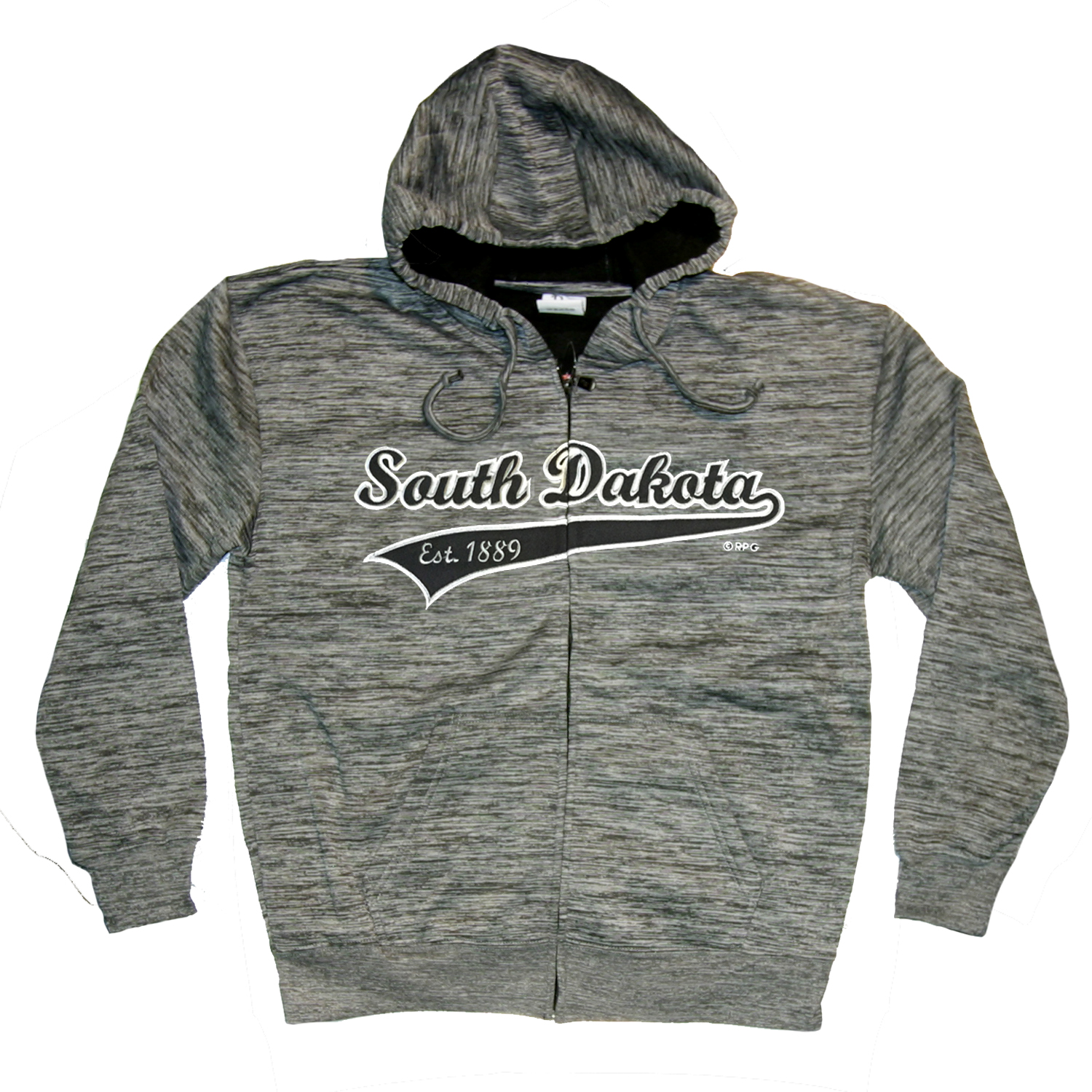 SOUTH DAKOTA CHARCOAL POLYESTER ZIP HOODY
