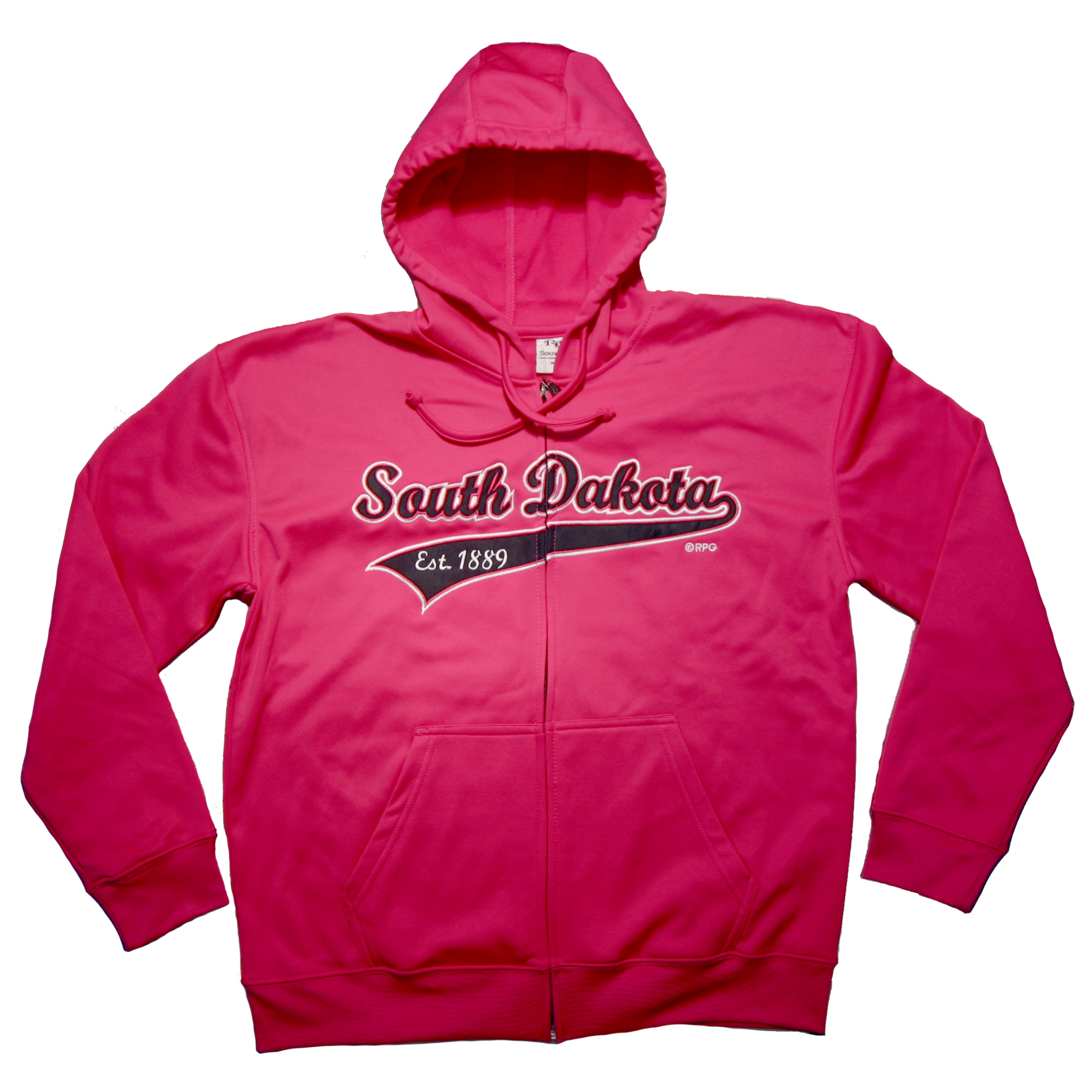 SOUTH DAKOTA HOT PINK POLYESTER ZIP HOODY