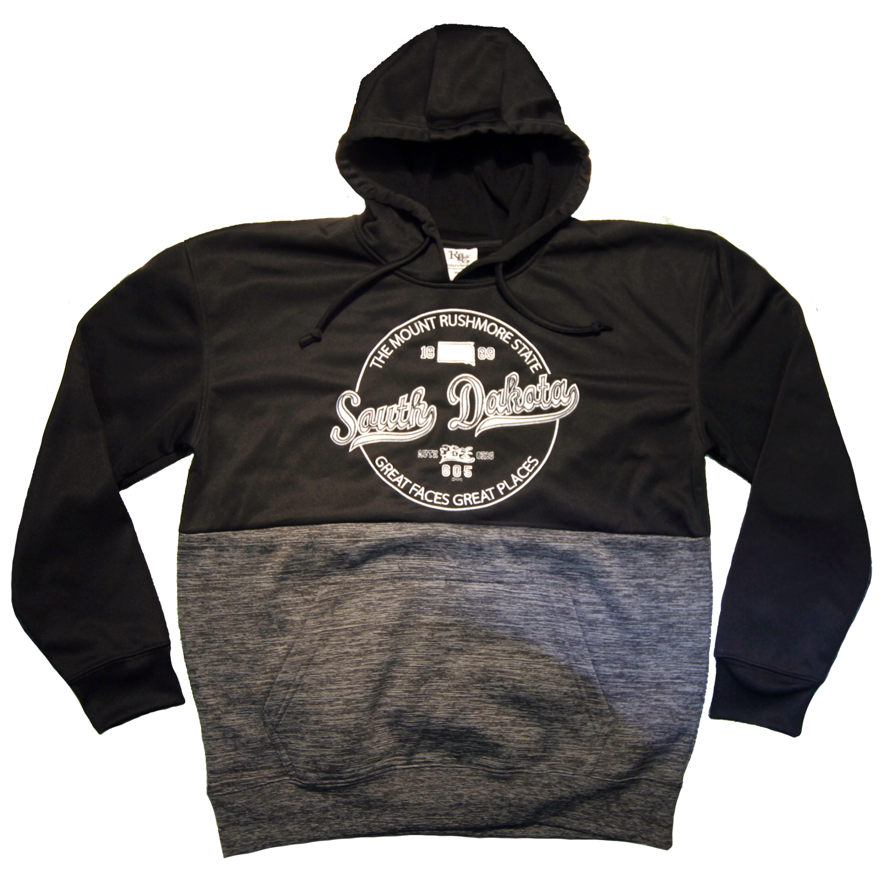 SOUTH DAKOTA CHARCOAL BLACK PULL OVER HOODY