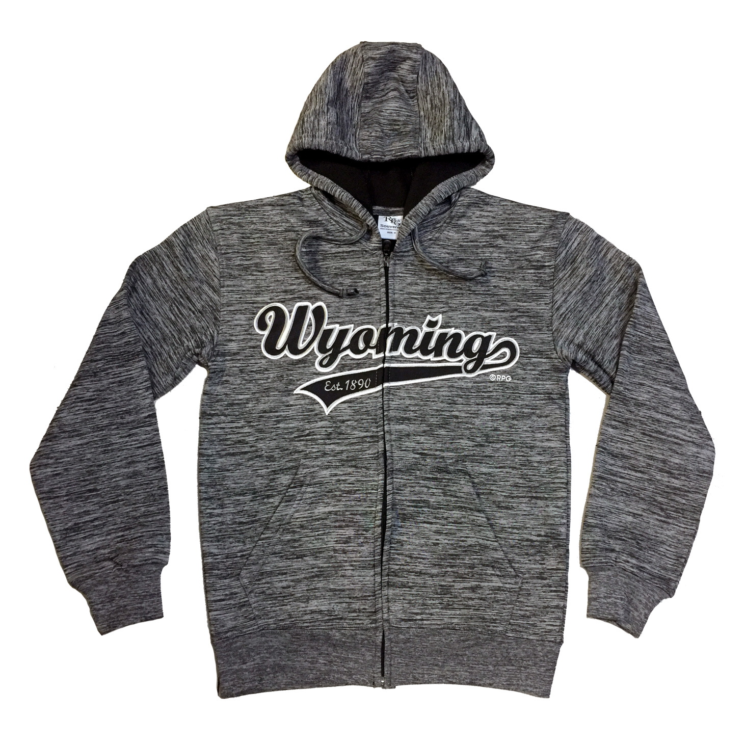 WYOMING CHARCOAL POLYESTER ZIP HOODY