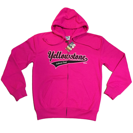 YELLOWSTONE HOT PINK POLYESTER ZIP HOODY