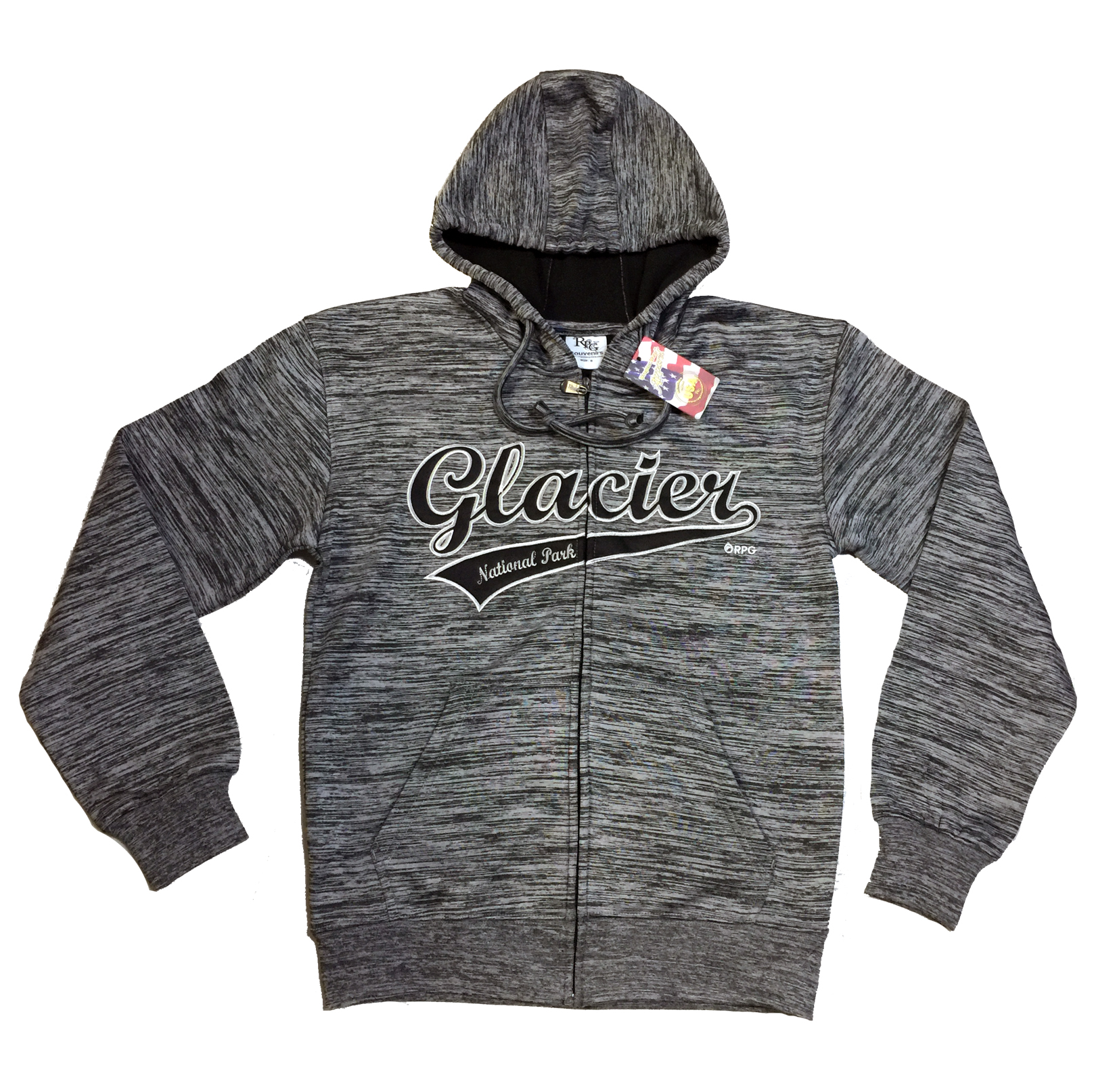 GLACIER CHARCOAL POLYESTER ZIP HOODY