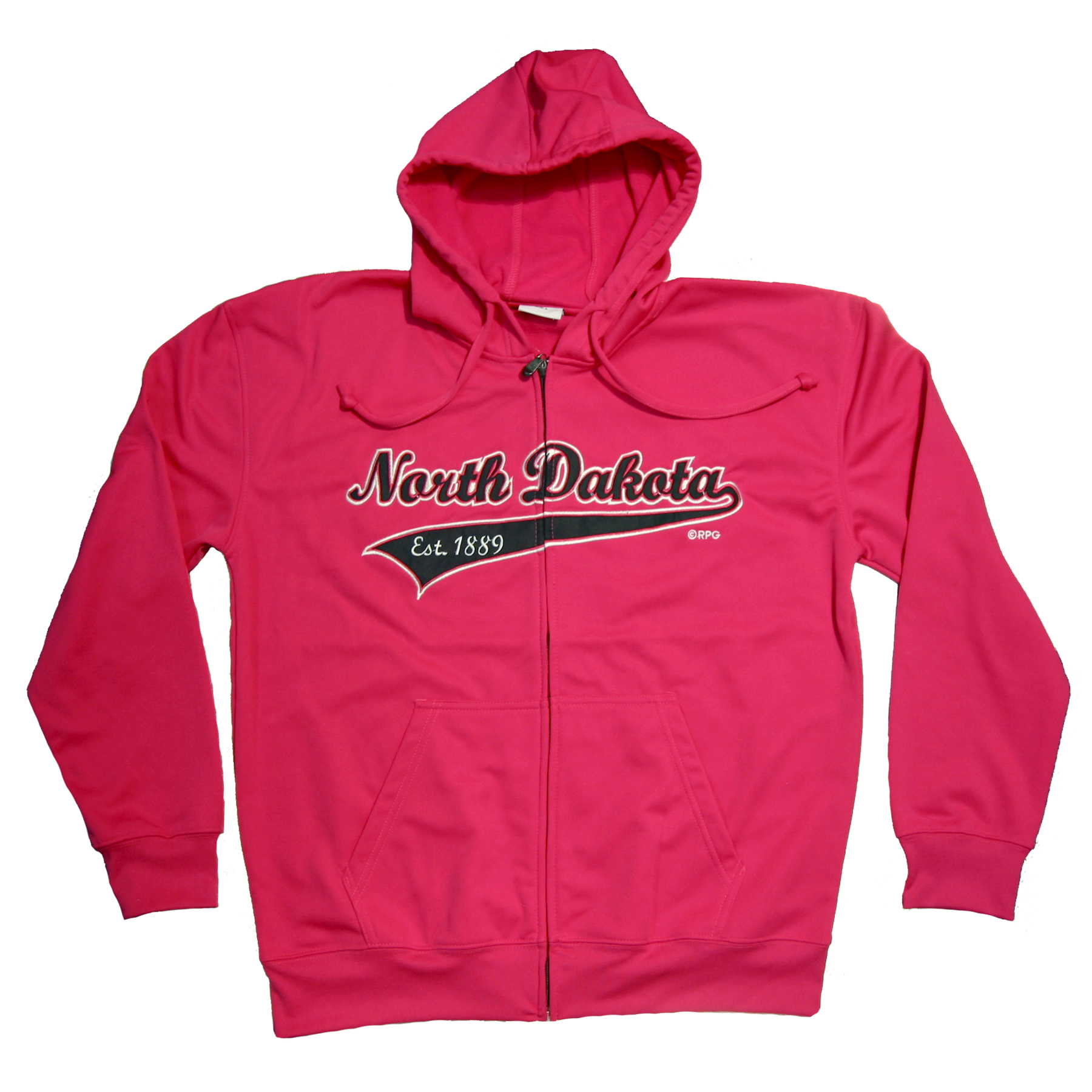 NORTH DAKOTA HOT PINK POLYESTER ZIP HOODY