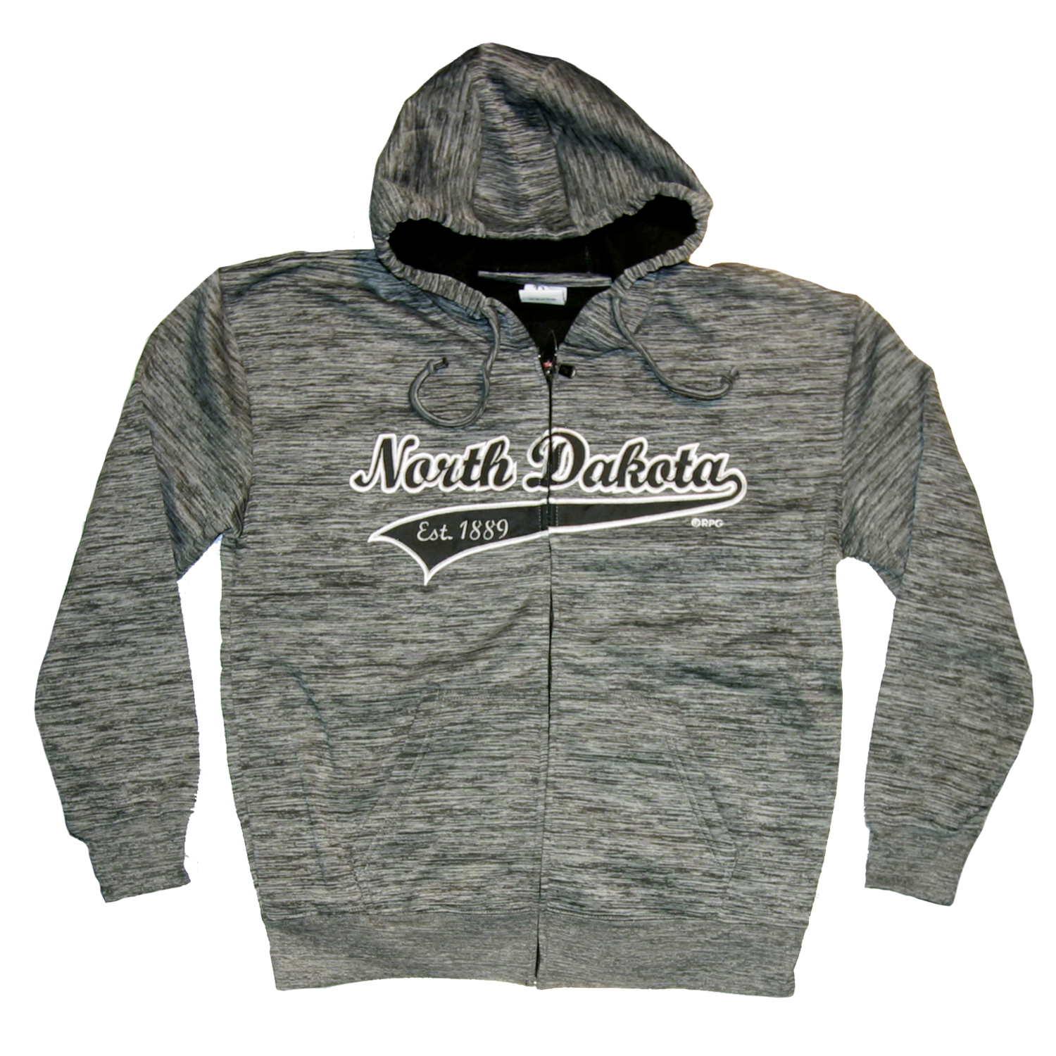 NORTH DAKOTA CHARCOAL POLYESTER ZIP HOODY