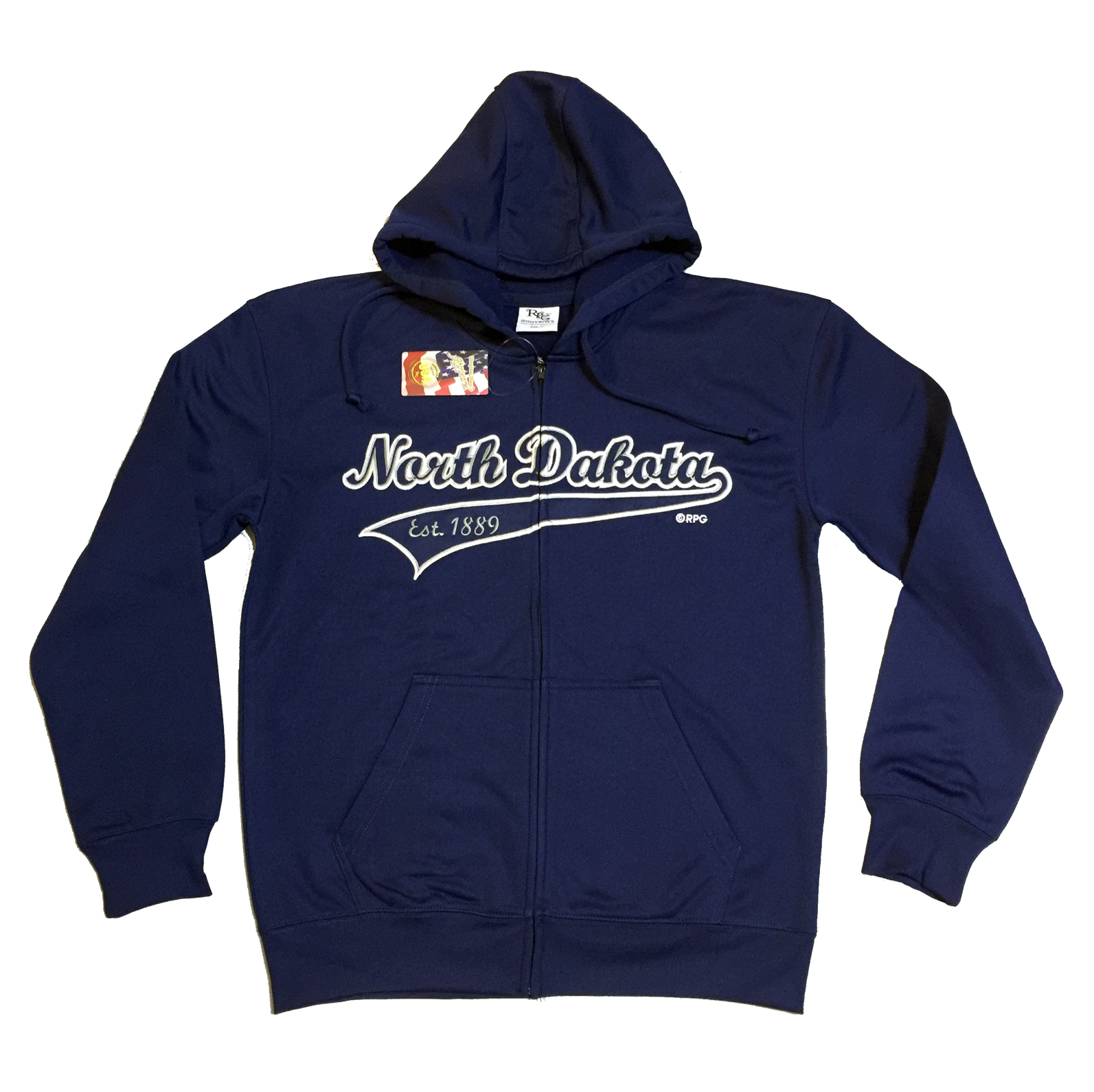 NORTH DAKOTA NAVY POLYESTER ZIP HOODY