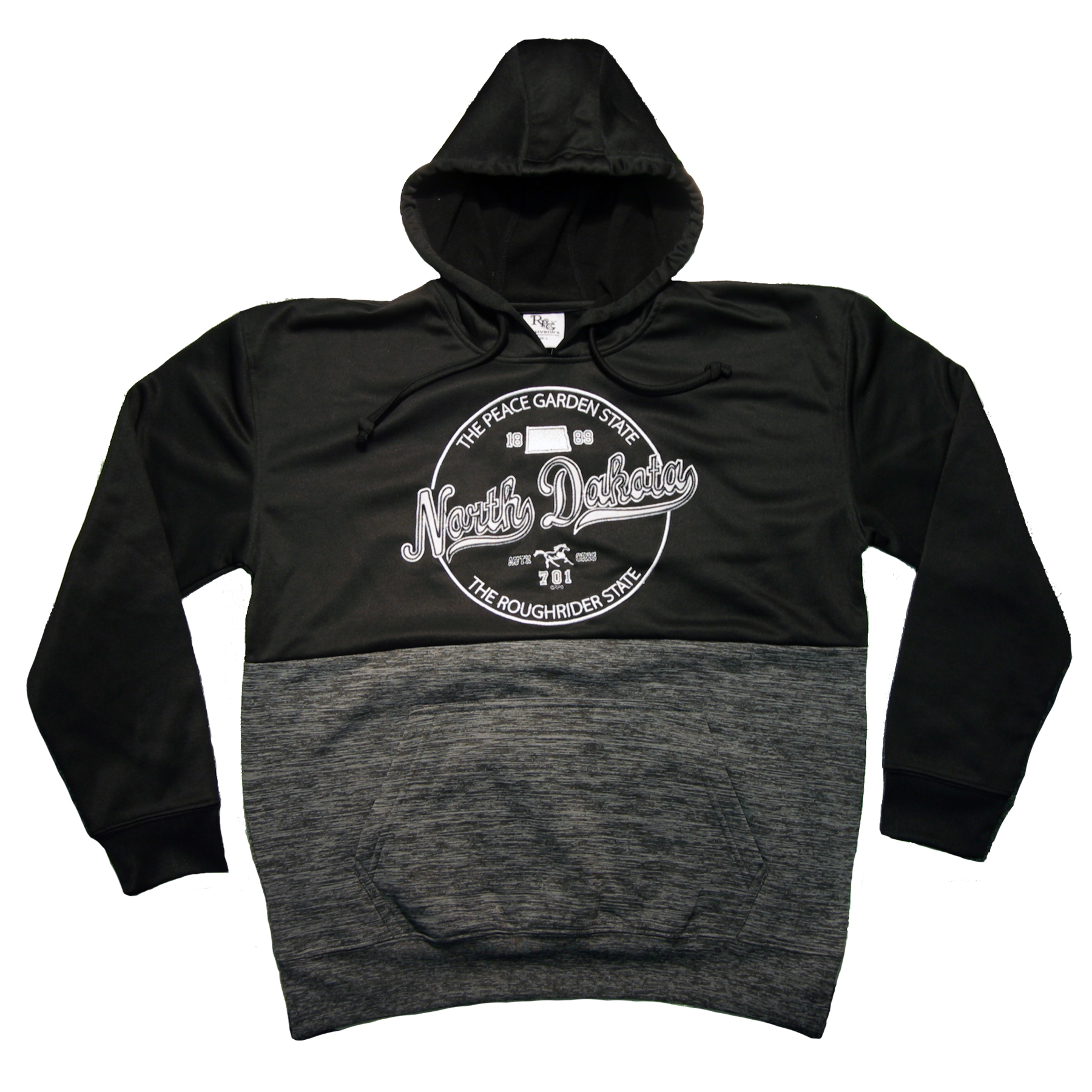 NORTH DAKOTA CHARCOAL BLACK PULL OVER HOODY