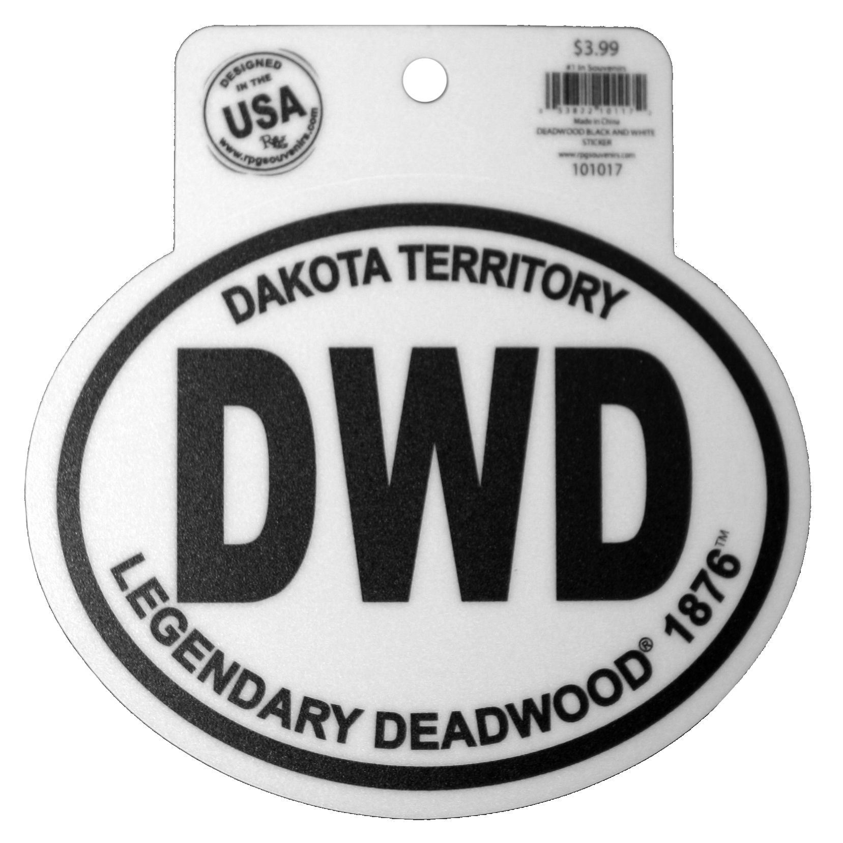 DEADWOOD BLACK AND WHITE STICKER