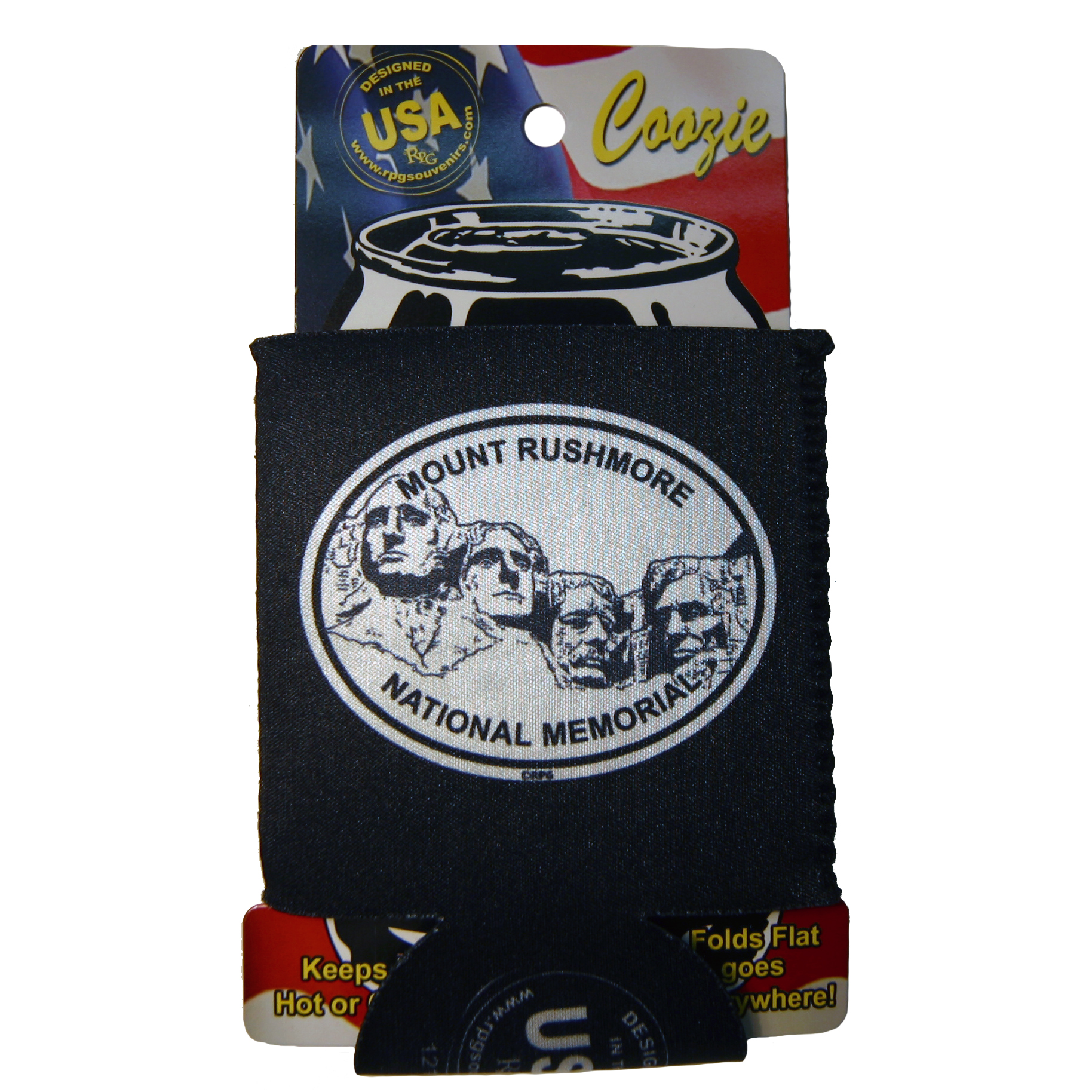 MOUNT RUSHMORE B&W OVAL CAN COOZIE