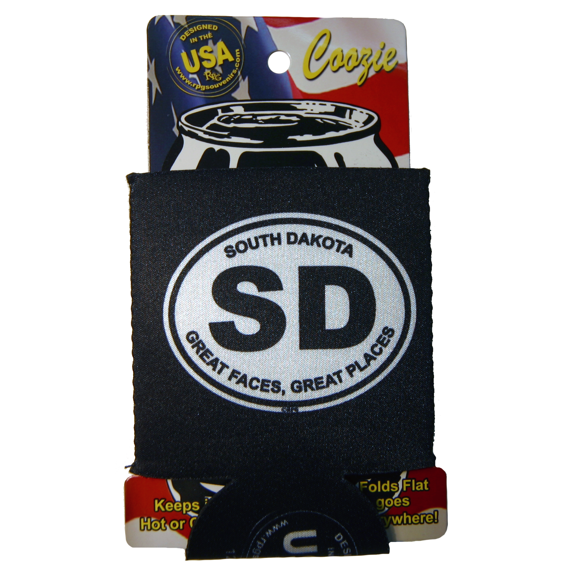 SOUTH DAKOTA B&W OVAL CAN COOZIE