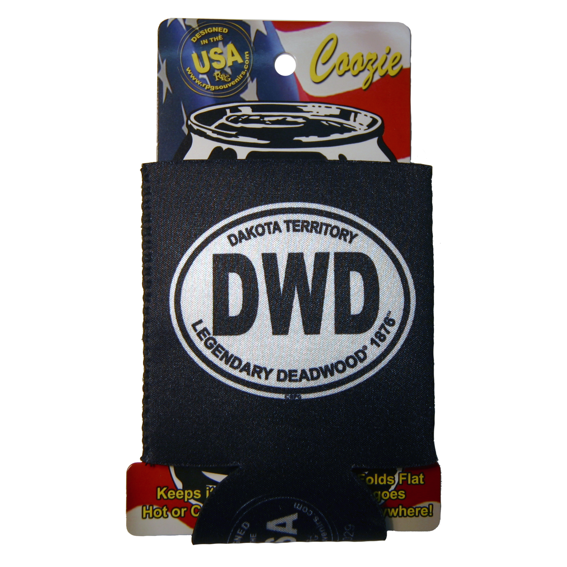 DEADWOOD B&W OVAL CAN COOZIE