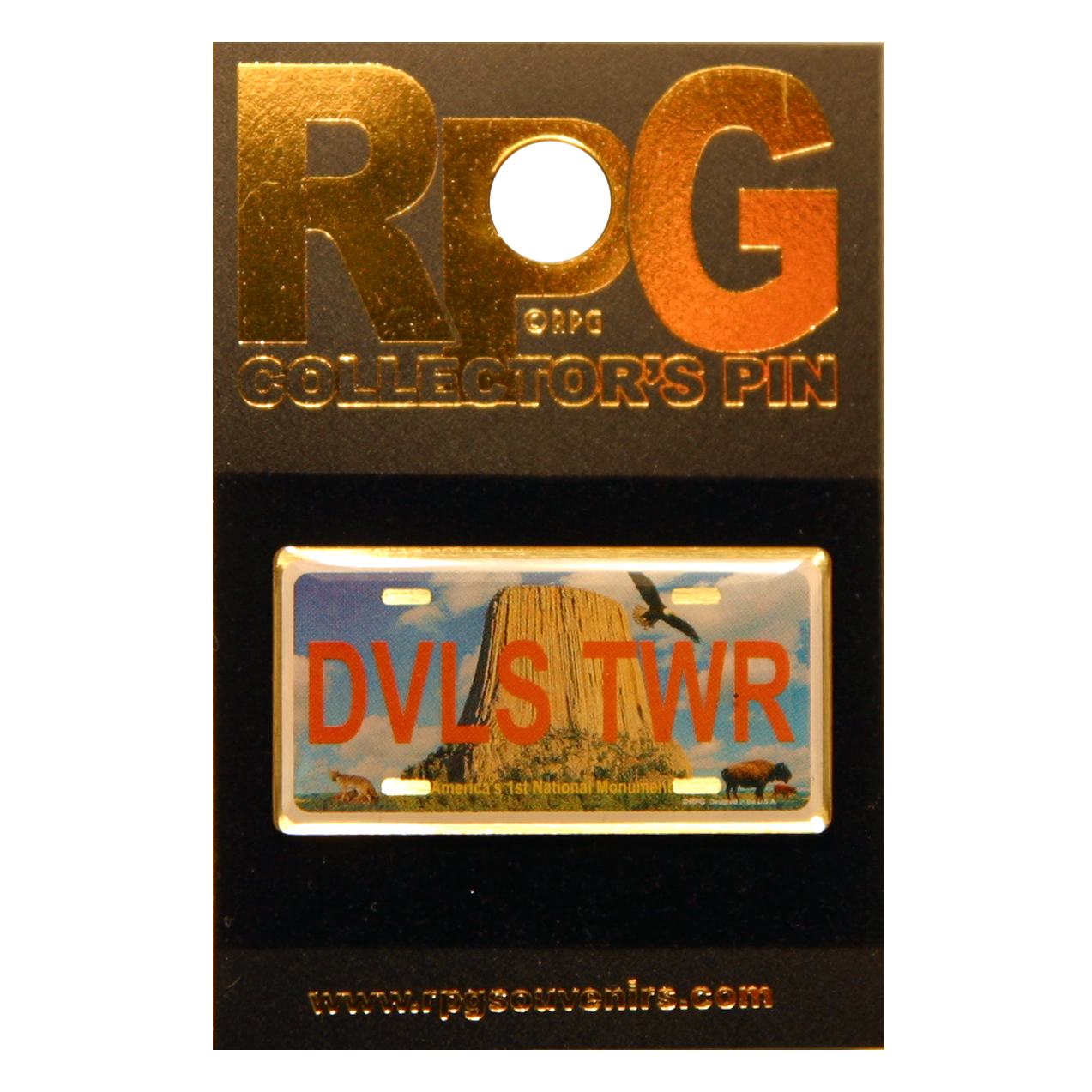 DEVILS TOWER STATE LICENSE PLATE HAT TAC