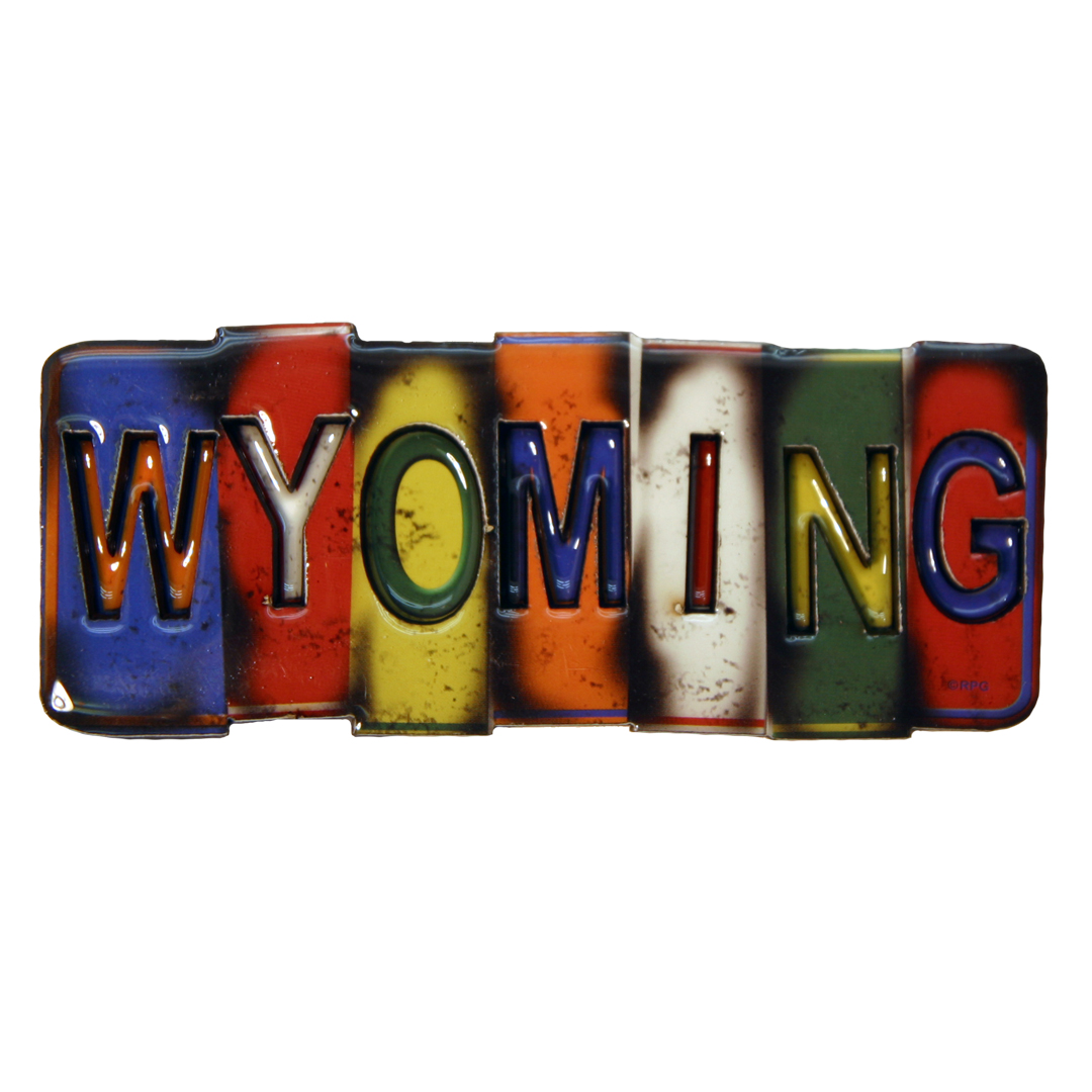 WYOMING LICENSE PLATE 2D EPOXY MAGNET