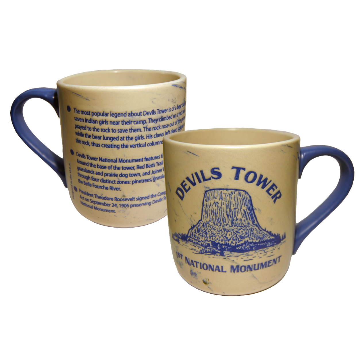 DEVILS TOWER BLUE DIRECT PRINT HISTORY MUG