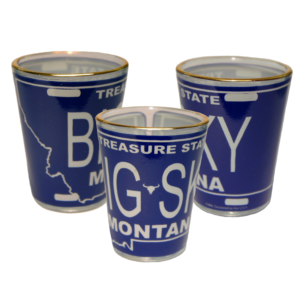 MONTANA LICENSE SHOT WITH GOLD RIM