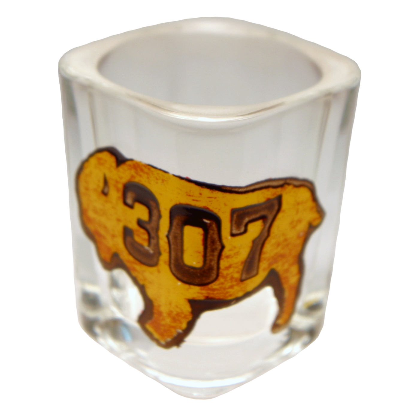 WYOMING AREA CODE SHOT GLASS