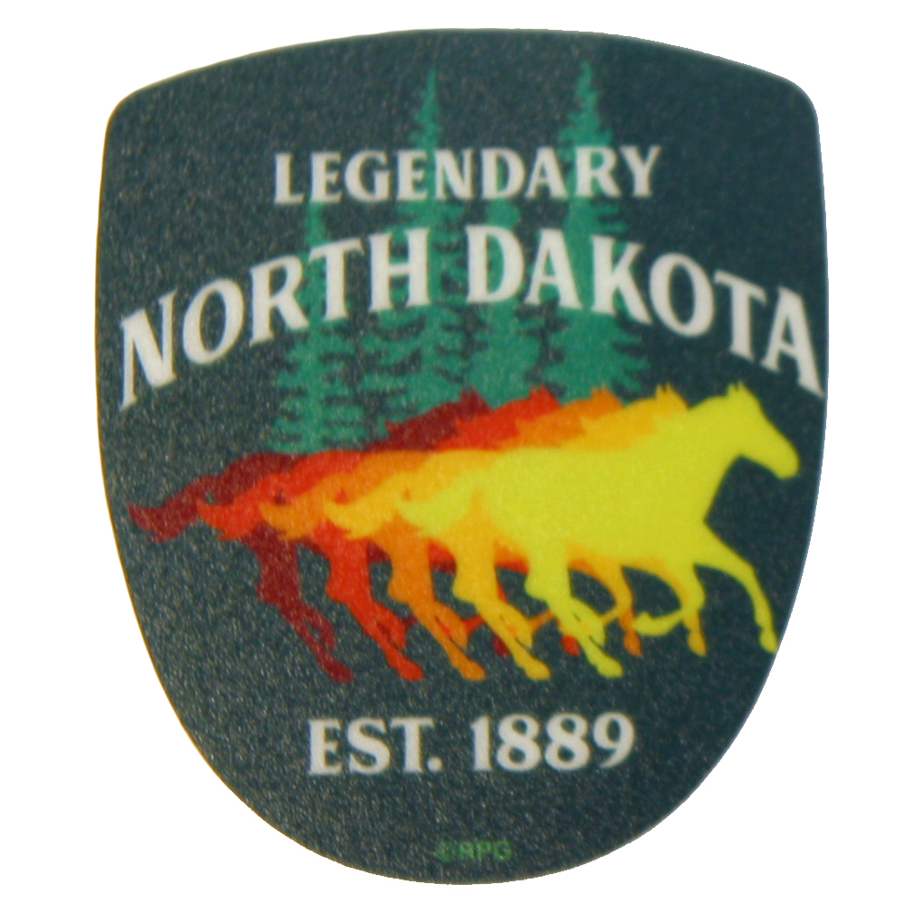 NORTH DAKOTA MINI GREEN HORSE STICKER
