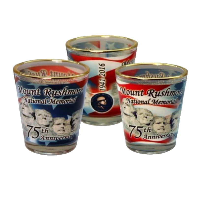 1.5 OZ SHOT GLASS w/ GOLD RIM