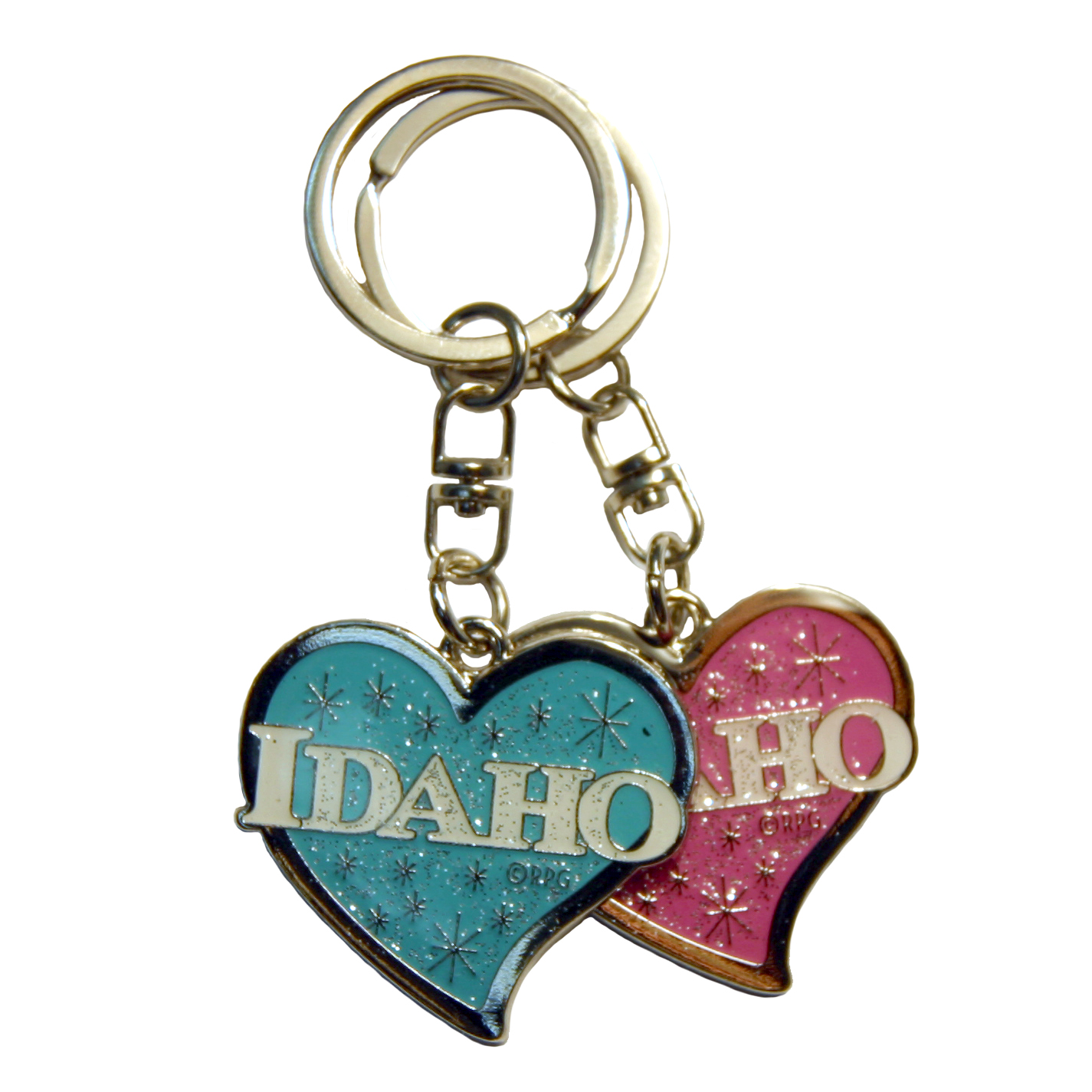 Idaho Bling Heart Keychain